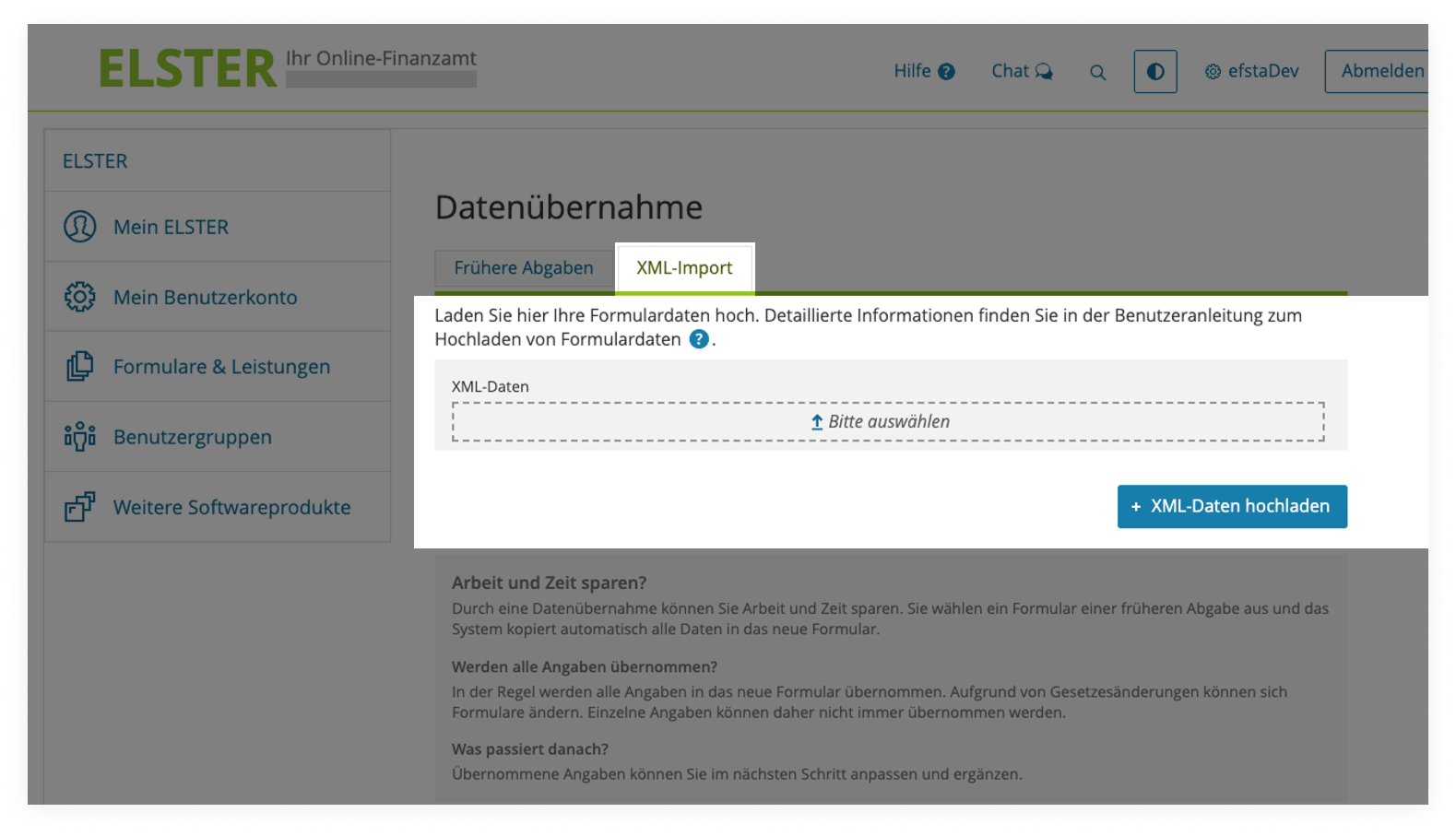 MeinElster_XML-Import