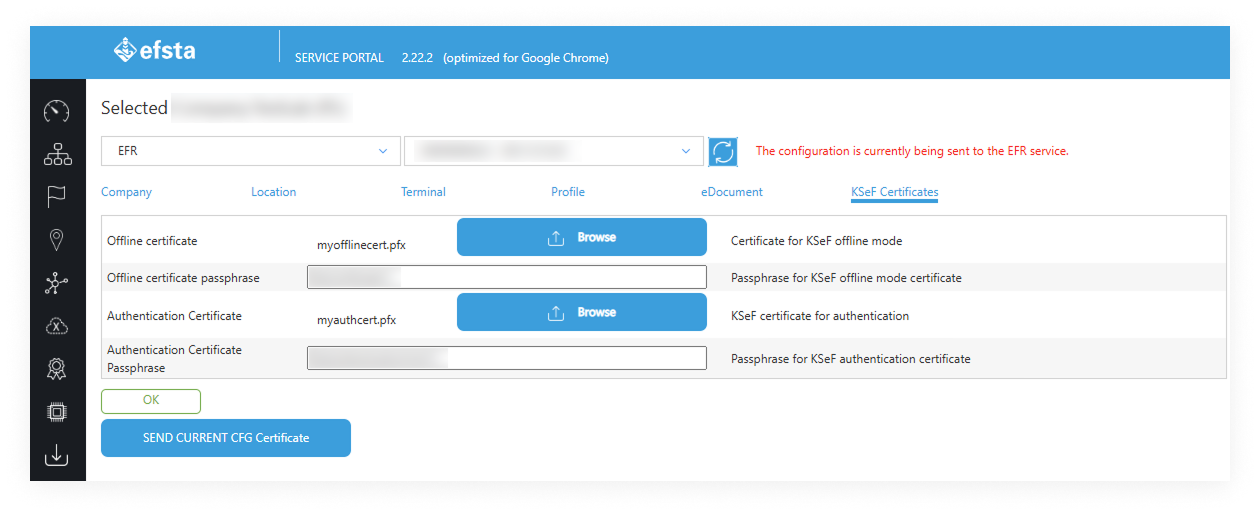 Portal KSeF Cert upload